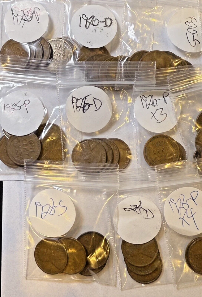 Huge 1920's 1c Haul ~ 95 Coins ~ More than Half S & D Mints ~ Most VG - VF ?~WOW - Image 3 of 4