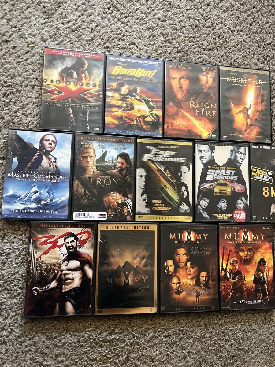 13 Dvds The Mummy Collection 300 Troy Fast And Furious 8 Mile xXx