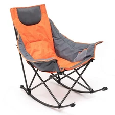 SUNNYFEEL Oversized Rocking Camping Chair, Fully Padded Patio Chair with Side...
