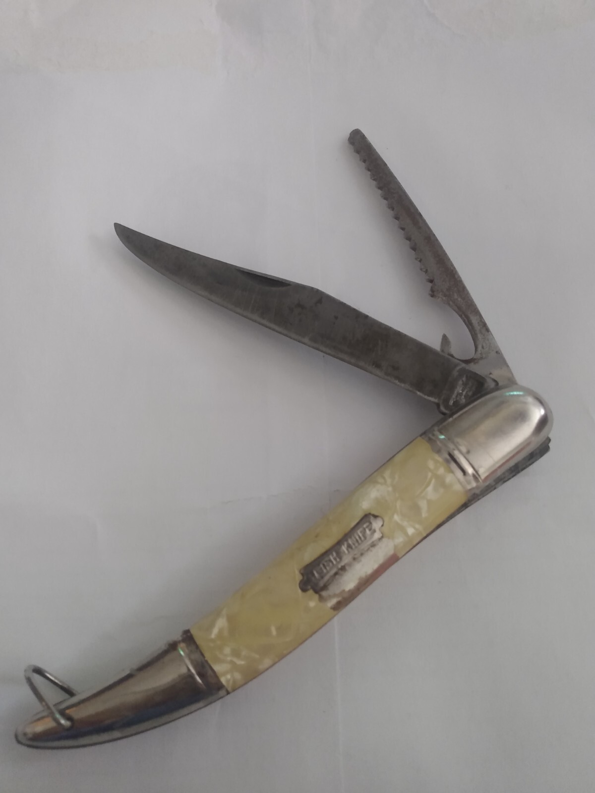 Vintage fish knife pocket knife with fish scaler bottle cap opener eBay