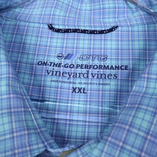 Vineyard Vines Hemd Herren 2XL On The Go Performance OTG blau kariert Nylon - Bild 5 von 18