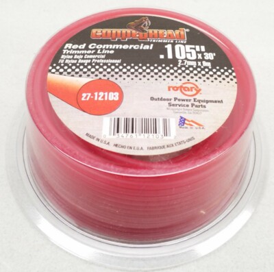 12103 Rotary Red Nylon Round Commercial Trimmer Line .105''x30' Loop 