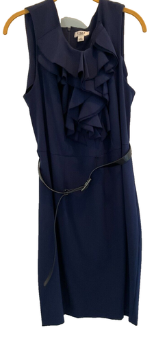 Abito donna Cato blu navy con volant e cintura 18 W