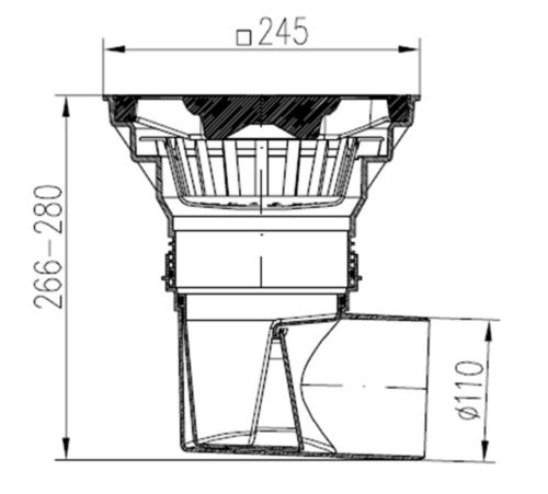 Hofablauf Kunststoffrost befahrbar Belastung bis 1500 kg 245x245 mm 330 S z - Bild 2 von 5