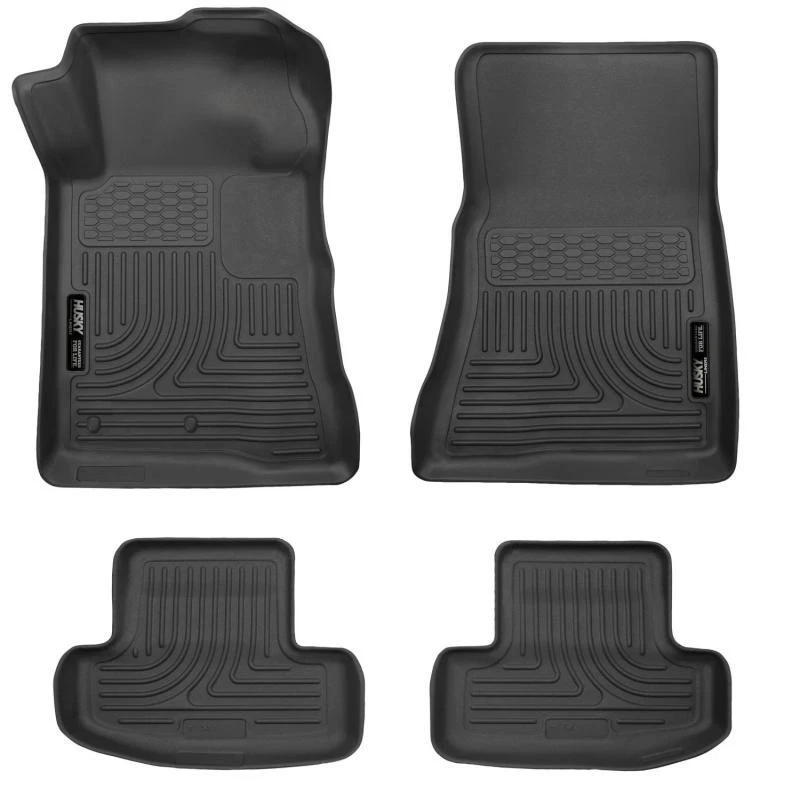 Combo de revestimientos de piso negros Husky Liners 98371 WeatherBeater para Mustang Foto 2 de 4