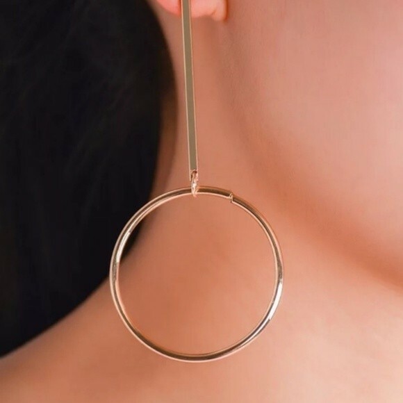 Simple Gold Hoop Circle Round Dangle Earrings Design Fa Simple Gold Hoop Circle Round Dangle Earrings Design Fa