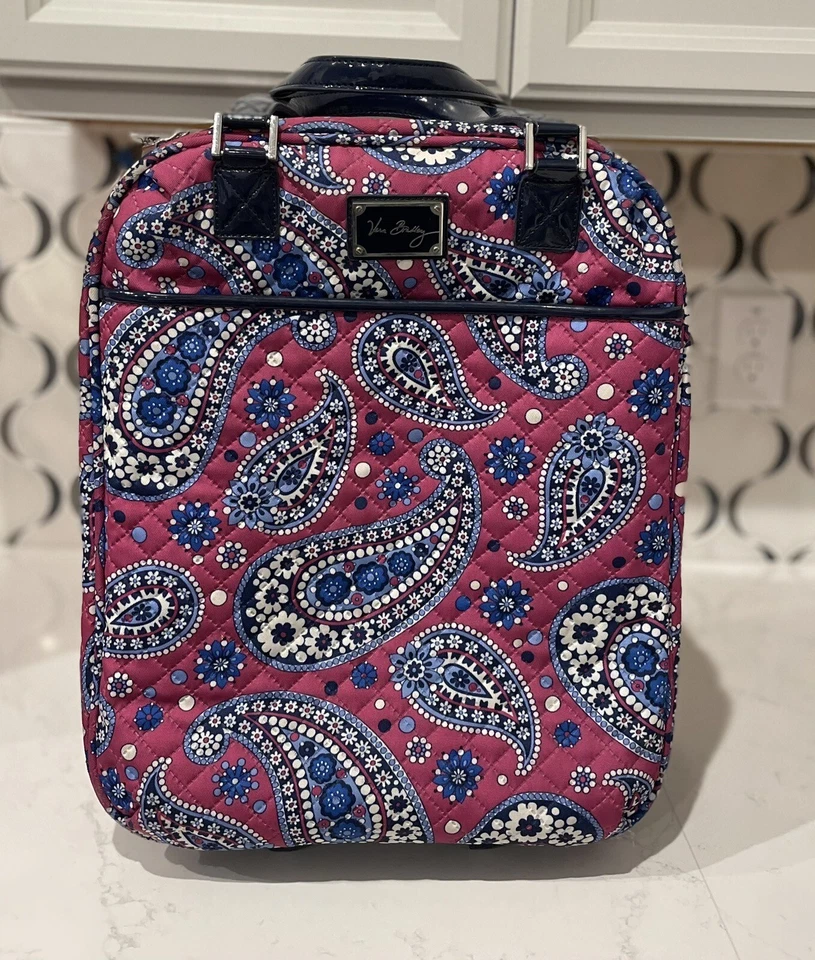 Maleta de mano con ruedas Vera Bradley Paisley Boysenberry 18" EUC Foto 3 de 4