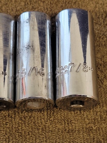 Proto J52134 Socket 6 Point Extension Ratchet Deep Well Sae 3/8" To 7/8" Set - Picture 12 of 24