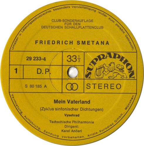 SMETANA Ma Vlast ANCERL Czech PO Supraphon 2LP Gatefold 29233 German Gold LBL NM - Picture 3 of 3