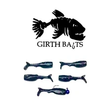 1.7" EPIC PREY BAIT LURES 20CT BLACK WITH PURPLE FLAKE (W/ 1/16 OZ JIGS 2CT.)