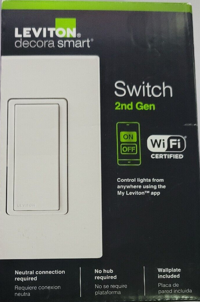 Leviton Decora Smart 15 Amp Wi-Fi Smart Rocker Light Switch with Alexa, Google a