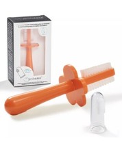 Double Sided Toothbrush, First Toothbrush for Baby Toddler, 1 Pack, Orange