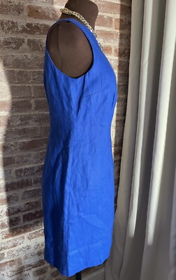 knee length dresses for ladies Sleeveless Linen Dress Acadia in Deep Navy Blue main image 1