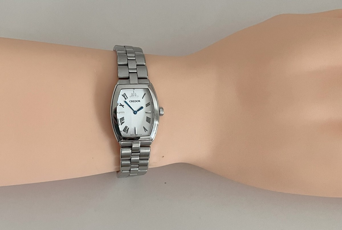 Rare Seiko Credor Aqua 5A70-0AE0 SS Ladies Watch White Dial