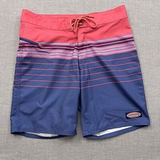 Vineyard Vines Board Shorts Mens Size 30 Pink Blue Striped Swim Shorts
