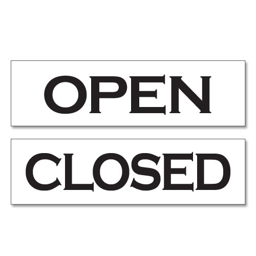 OPEN & CLOSED 3MM RIGID HANGING SIGN, SHOP WINDOW DOOR - ANY COLOUR - Picture 4 of 9