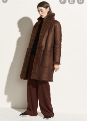 Vince Womens Reversible Shearling Coat