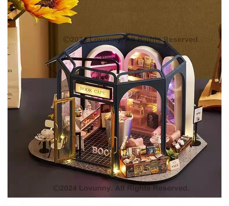 DIY Dollhouse Miniature Kit Mini Gypsophila Flower Shop Poupées Mai