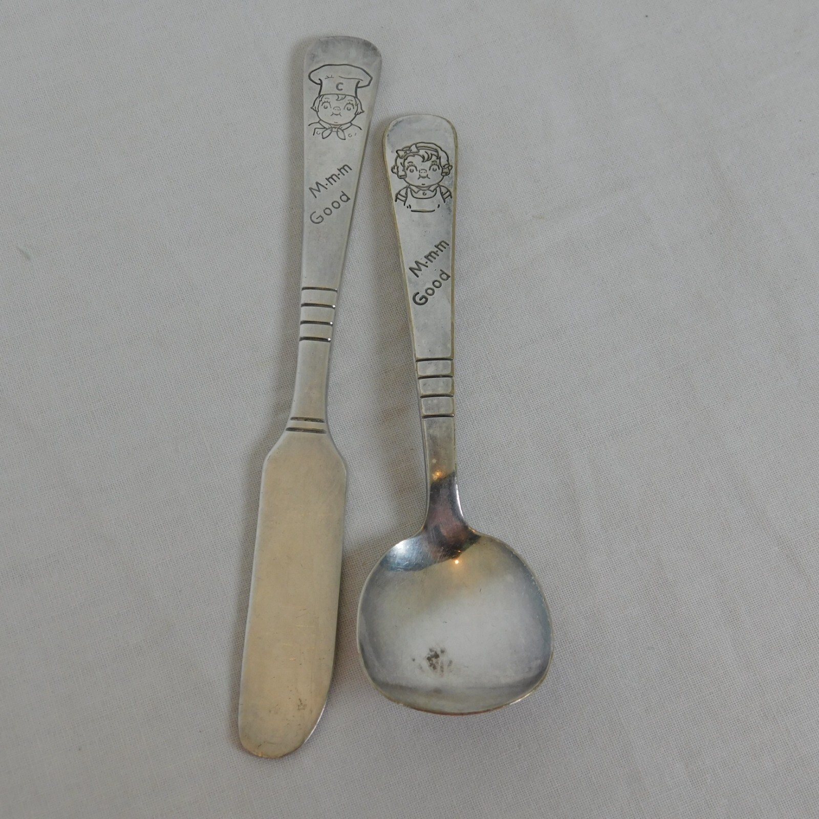 Campbell's Soup Spoon & Knife M'm M'm Good Vintage Rogers Oneida Kids