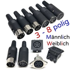 DIN-Steckverbinder | 3 polig - 8 polig | Stecker, männlich, weiblich, Buchse