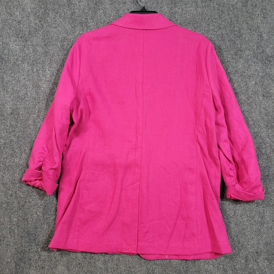 Michael Kors 100% Linen Blazer Women's 16 Radiant Pink One Button Business NWT - Image 2 of 4