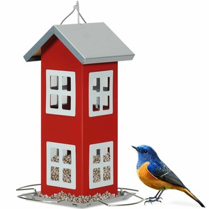 Outdoor-Wild-Bird-Feeder-Weatherproof-House-Design-Garden-Yard-Decoration-Red