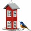 Outdoor-Wild-Bird-Feeder-Weatherproof-House-Design-Garden-Yard-Decoration-Red thumbnail 1