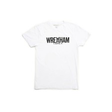 Wrexham AFC Adult White Club Crest T-Shirt Officially Licensed Choose Your Size