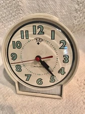 AcuRite Vintage MCM Style  Wind Up Alarm Clock 4.5”x4”