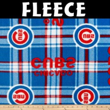 MLB Chicago Cubs Plaid 6612-B Fleece Fabric by the Yard