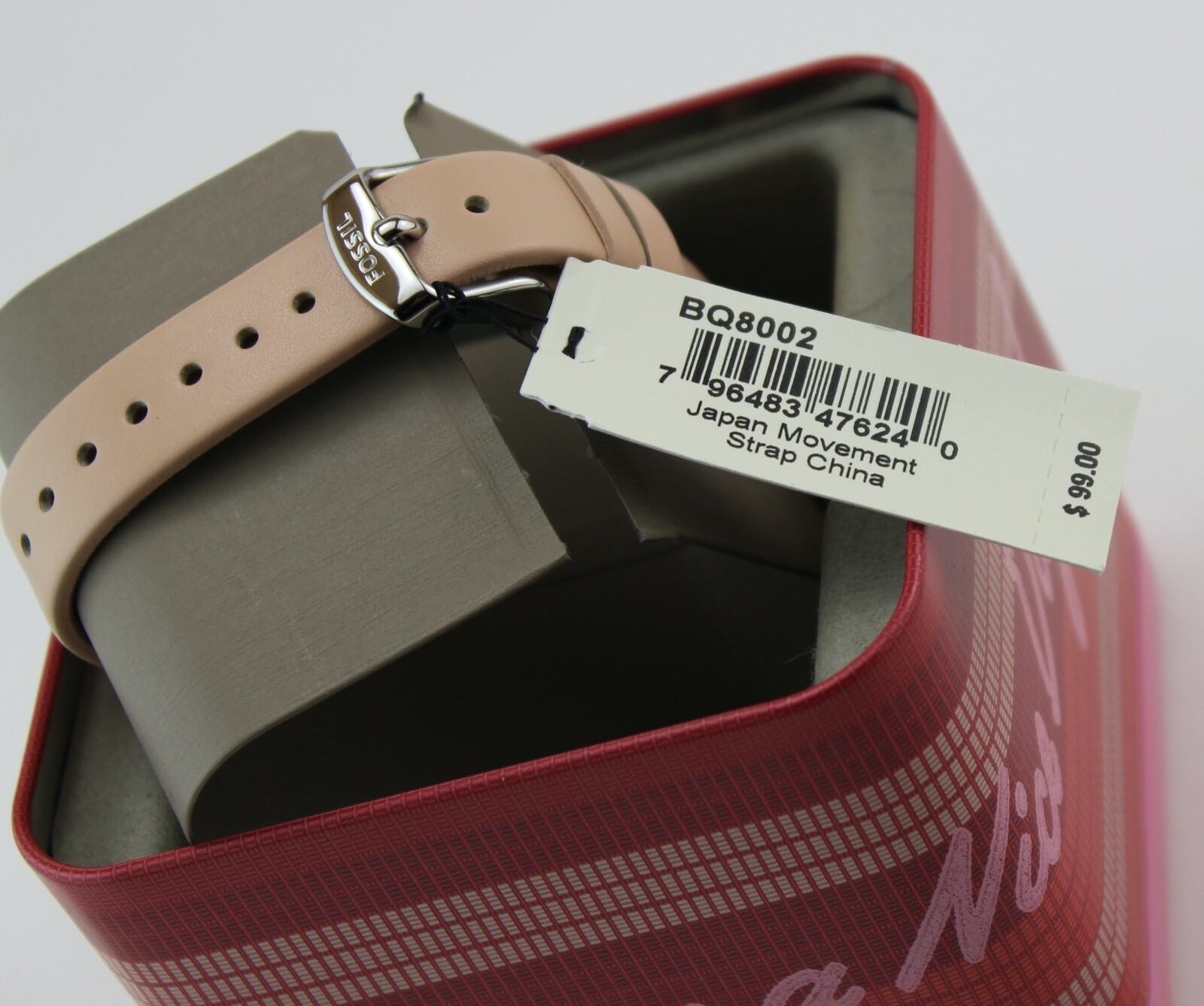 BQ8002 Suitor Three-Hand Pink Leather 