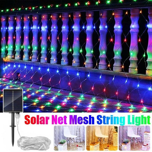 Solar LED Net Mesh Lights Curtain Home Party Garden AU Plug Christmas Deco Light - Picture 20 of 21