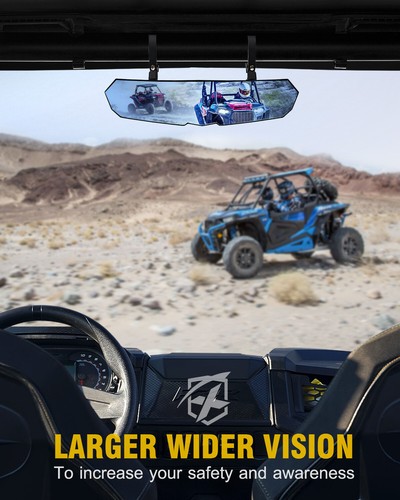 UTV Convex Rear View Center Mirror For 2020-2023 Polaris w/ Light for 1.75"-2" - Bild 6 von 8