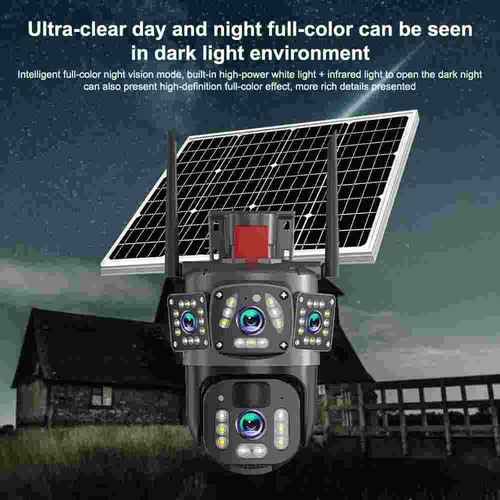 3 Lens WiFi Solar Camera Wireless 6MP Outdoor Battery Security Camera PTZ System - Picture 10 of 15
