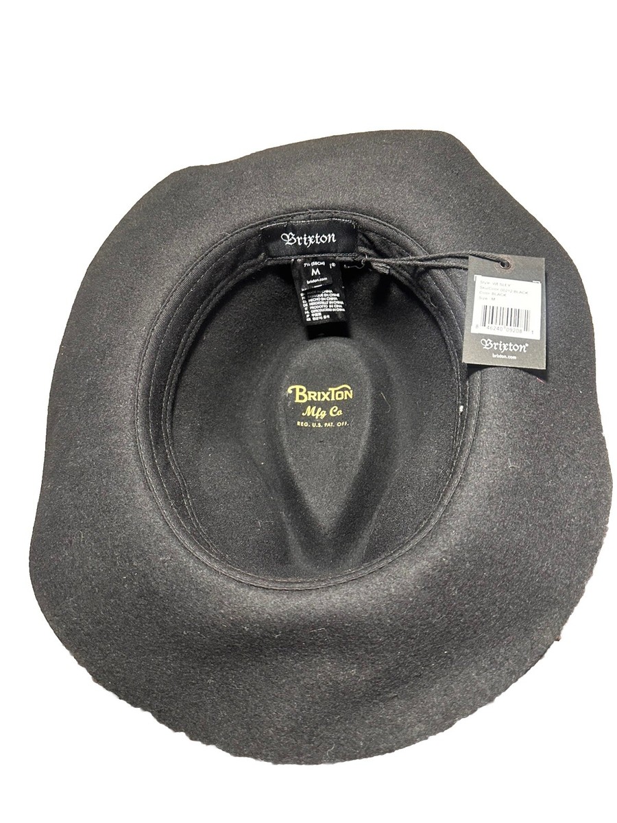 Brixton Mfg. Co Black Cowboy Hat 100% Wool. Size M New Brixton black felt wool Unisex Cowboy Cohen Hat Size XS  main image 2
