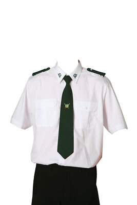 Schützenhemd ''Hubertus'', 1/2 Arm, weiß, mit Stick, Slim Fit