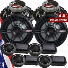 2 PAIRS - CRUNCH CS65C 6.5" 2-WAY CAR AUDIO 300 WATTS COMPONENT SPEAKERS 6-1/2"