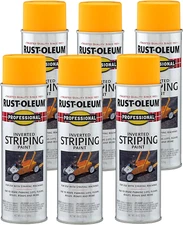 2548838-6PK Professional Inverted Striping Spray Paint, 18 Oz, Yellow, 6 Pack