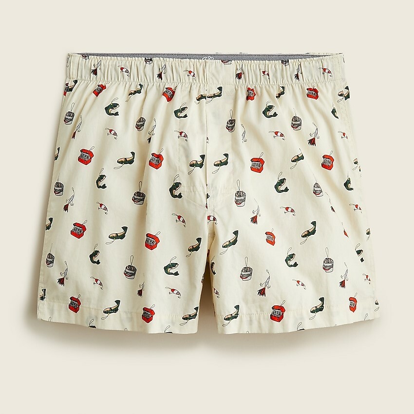 J.Crew Men's XXLARGE Boxers Cotton Fishing Ornament Natural theme NWT