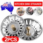 <!--F#f_0-->2x Stainless Steel Kitchen Sink Strainer Waste Plug Filter Drain Stopper Stock A<!--F/-->