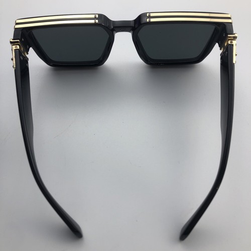 Dicke Herren-Sonnenbrille schwarz und goldfarben Millionärsstil - Bild 7 von 7