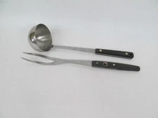 Vintage Flint Arrowhead Ladle + Carving Fork