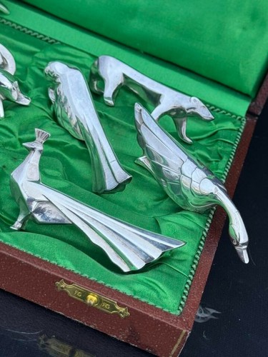 CHRISTOFLE GALLIA SANDOZ SET 12 PCS KNIFE HOLDER ANIMALS - Picture 8 of 11