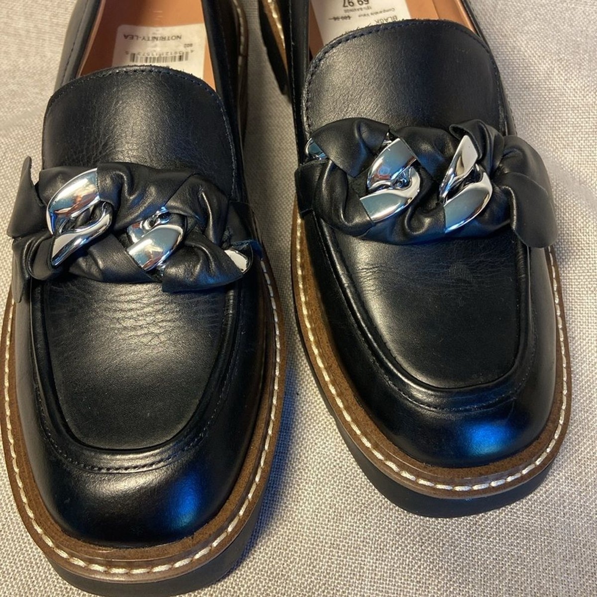 Nordstrom Trinity Black Loafers with Chunky Platform Size 7  display picture 2