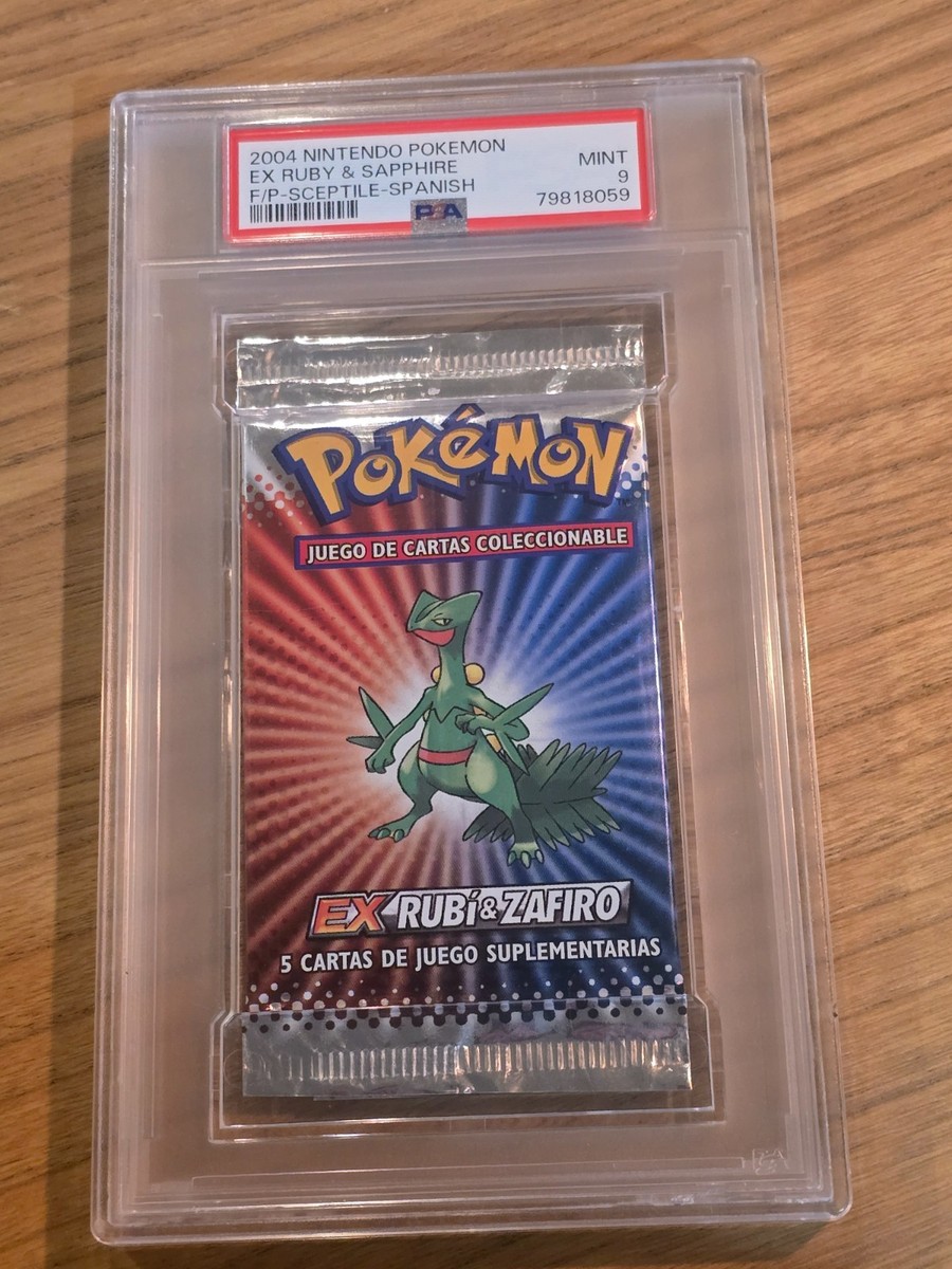 POKEMON EX RUBY & SAPPHIRE BOOSTER PACK SPANISH - SCEPTILE ART - GRADED PSA 9 POKEMON EX RUBY & SAPPHIRE BOOSTER PACK SPANISH - SCEPTILE ART - GRADED PSA 9