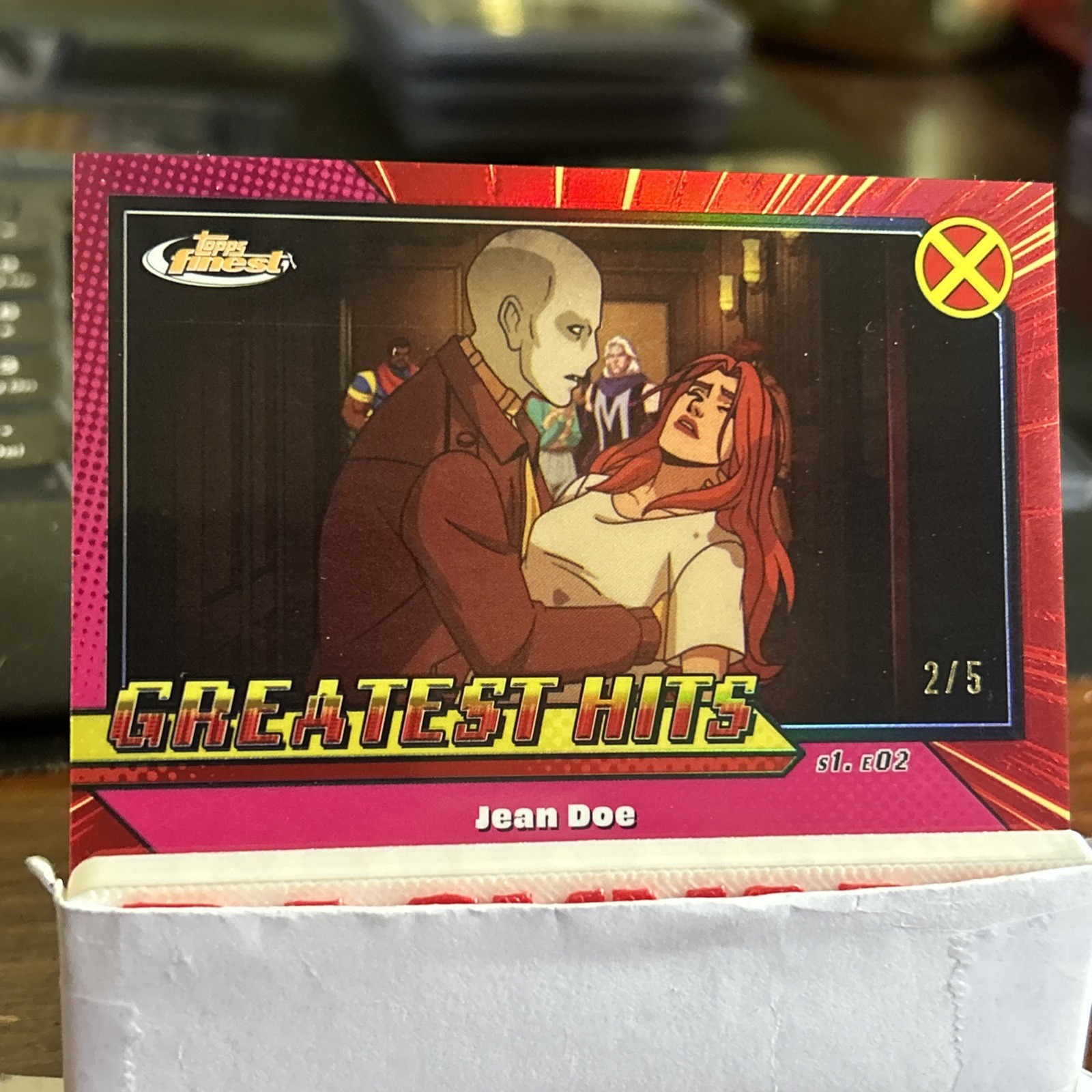 2025 Topps Finest Marvel X-Men '97 Greatest Hits Jean Doe Red Refractor 2/5