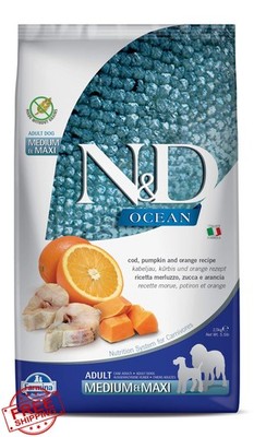 Farmina NandD Ocean Cod Pumpkin Orange Dry Dog Food 5.5lb