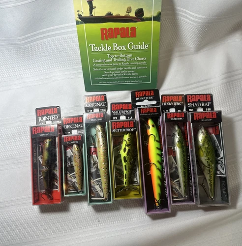 Vintage Rapala Fishing Lures Floating Shad Rap Husky Jerk  Skitter Prop Lot Of 7