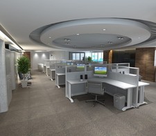 5x5 Cubicles- 51 H- 10 MAN PACKED L Shape Glazed Office Workstations