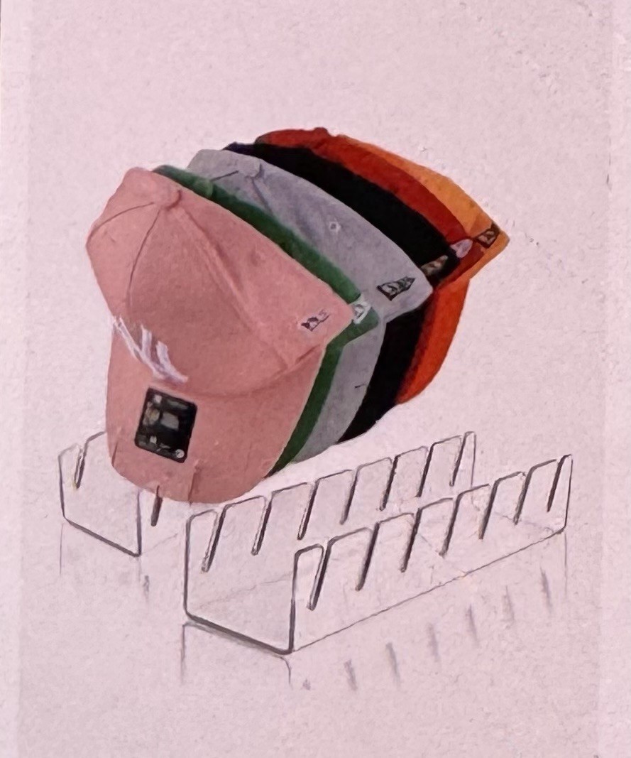Baseball cap organizer for closet storage and display  -image